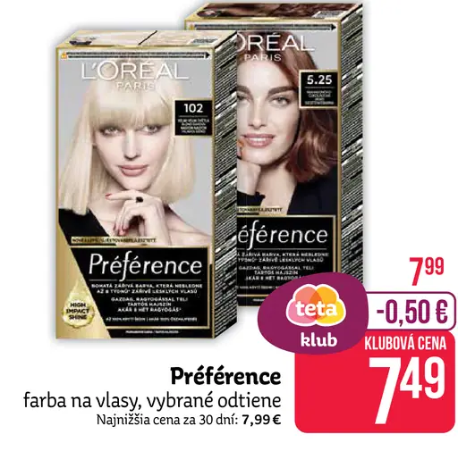 L'Oreal Préférence farba na vlasy