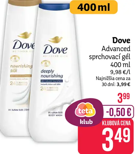 Dove Advanced sprchovací gél