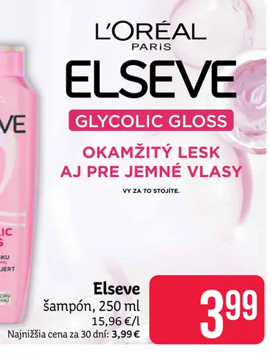 L'Oréal Paris Elseve Glycolic Gloss šampón na jemné vlasy