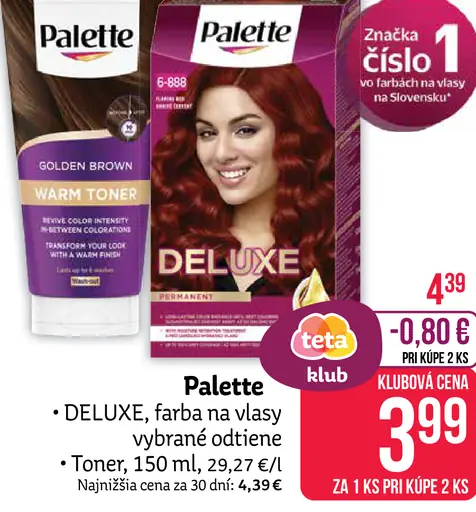 Palette DELUXE farba na vlasy