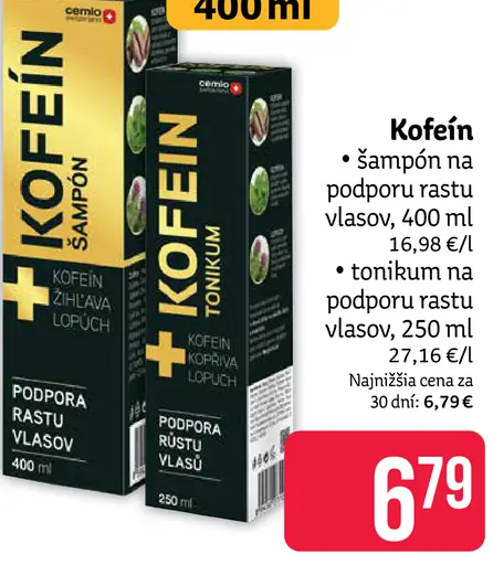 Kofein šampón na podporu rastu vlasov