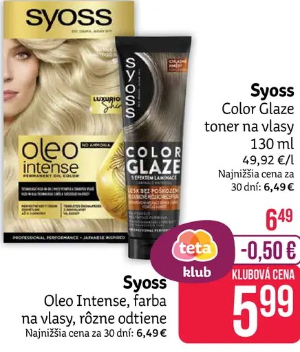 Syoss Color Glaze tónovacia starostlivosť na vlasy