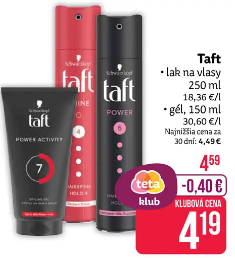 Taft lak na vlasy