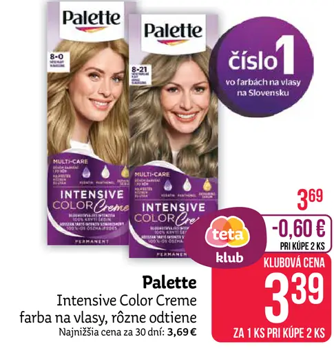 Palette Intensive Color Creme farba na vlasy nugát 6-65