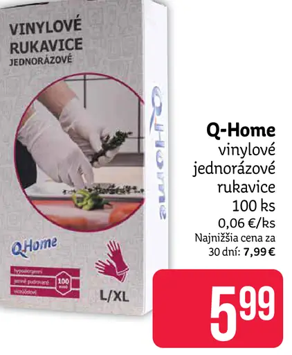 Q-Home vinylové jednorazové rukavice