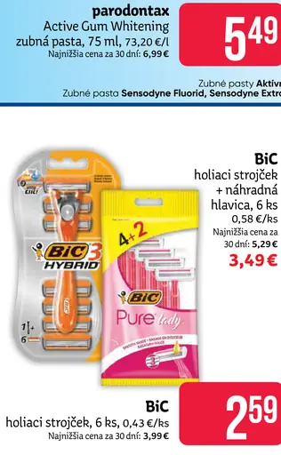 BIC Pure holiace strojčeky