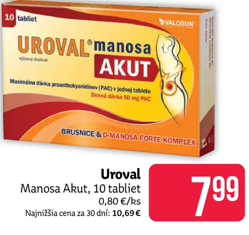 Uroval Manosa Akut výživový doplnok