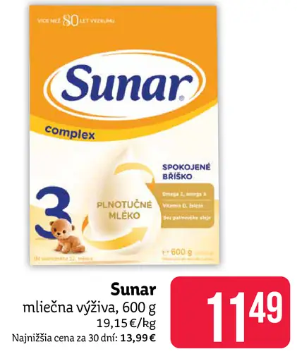 Sunar mliečna výživa 3 Complex