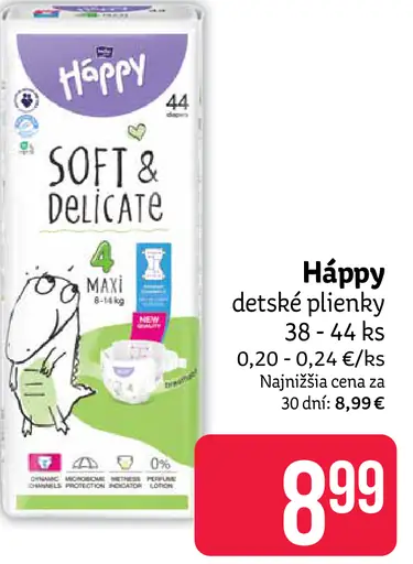 Happy Soft & Delicate detské plienky