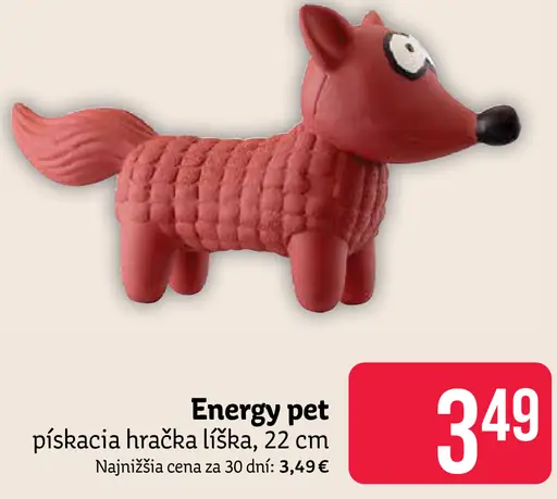 Energy pet pískacia hračka líška pre psov