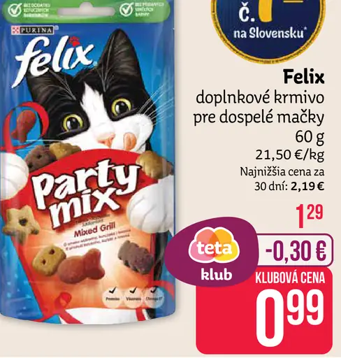 Felix party mix snack pre mačky