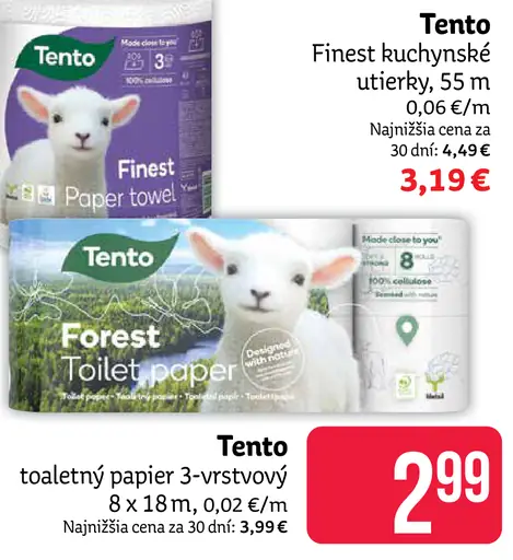 Tento Forest Toilet Paper toaletný papier 3-vrstvový