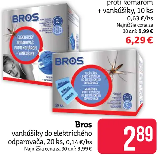 Bros elektrický odpudzovač proti komárom + vankúšiky