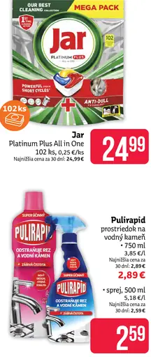 Jar Platinum Plus All in One kapsuly do umývačky riadu