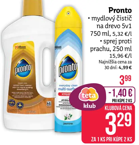 Pronto mydlový čistič na drevo 5v1