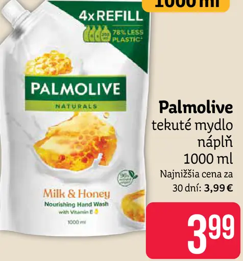 Palmolive Naturals Honey& Milk tekuté mydlo náhradná náplň