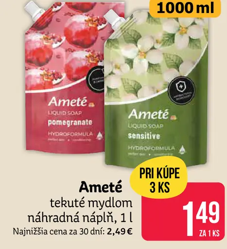 Ameté tekuté mydlo náhradná náplň