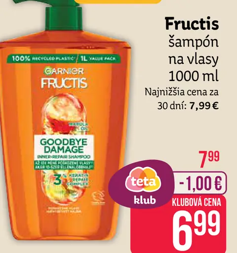 Fructis šampón na vlasy