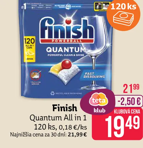 Finish Quantum All in 1 tablety do umývačky