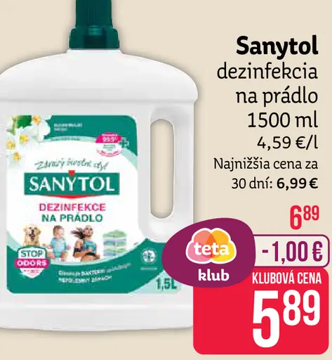 Sanytol dezinfekcia na prádlo