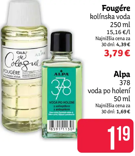 Fougère kolínska voda
