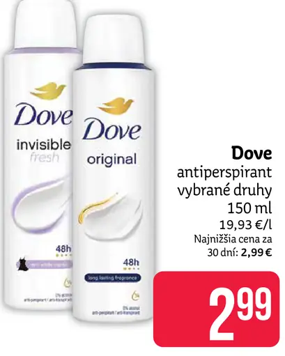 Dove antiperspirant vybrané druhy