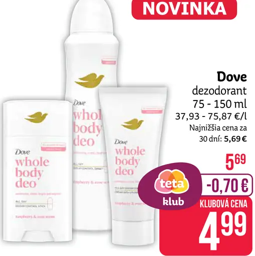 Dove deodorant sprej