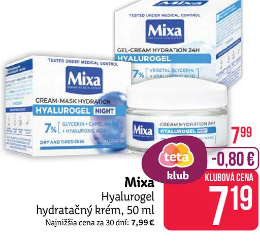 Mixa Hyalurogel hydratačný krém Rich