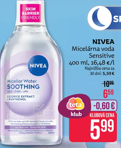 Nivea Sensitive micelárna voda