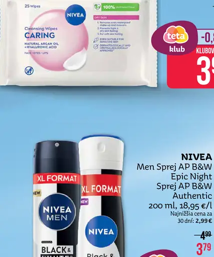 Nivea Men sprej AP B&W Authentic