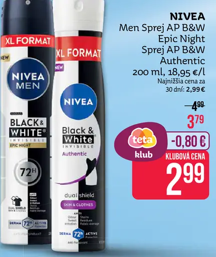 Nivea Men sprej AP B&W Epic Night