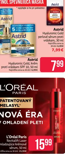 Astrid Hyaluron Gold denný krém proti vráskam SPF 10