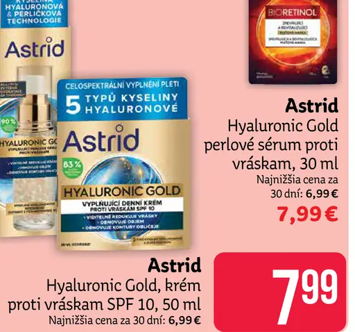 Astrid Hyaluron Gold pleťové sérum proti vráskam