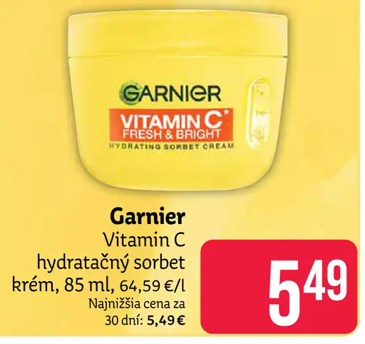 Garnier hydratačný sorbet krém Vitamin C