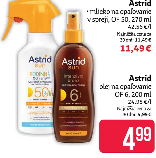 Astrid Sun Olej na opaľovanie OF 6