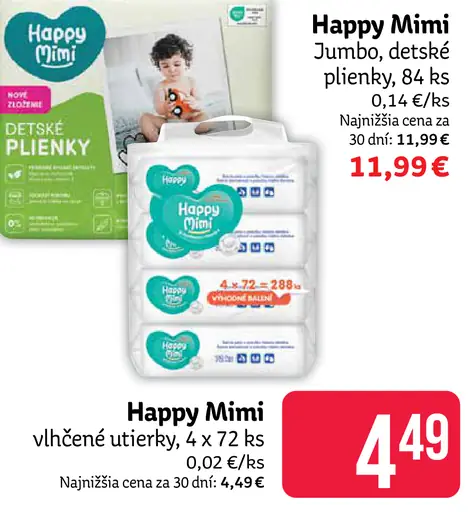 Happy Mimi vlhčené utierky