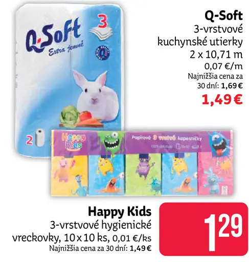Q-Soft kuchynské utierky 3-vrstvové