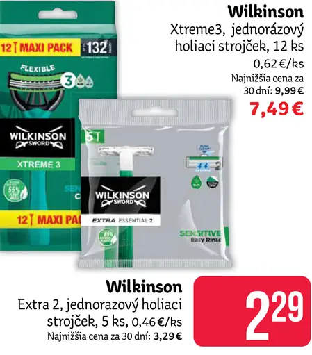 Wilkinson Xtreme 3 Jednorazový holiaci strojček