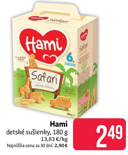 Hami detské sušienky Safari