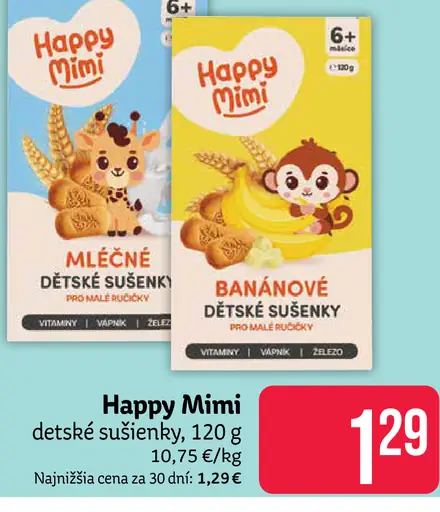 Happy Mimi detské sušienky mliečne