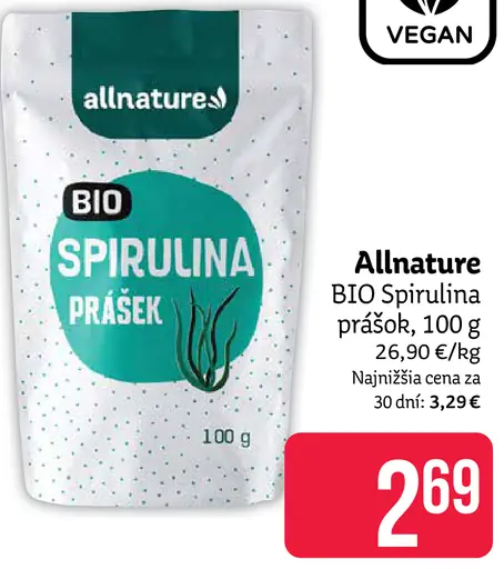 Allnature BIO Spirulina prášok