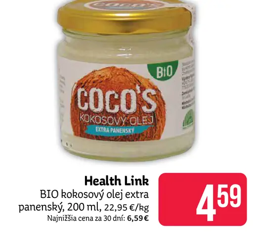 Health Link BIO kokosový olej panenský