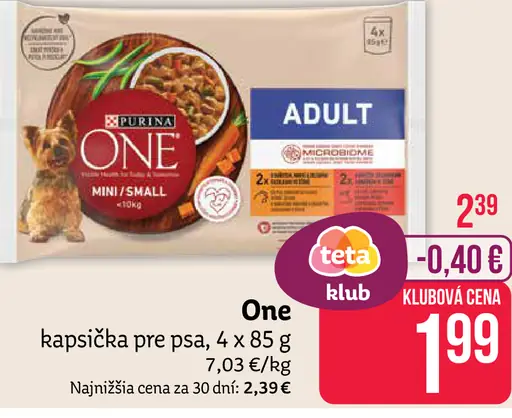 Purina One kapsička pre psa Adult Mini/Small