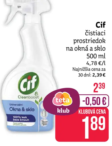 Cif čistiaci prostriedok na okná a sklo