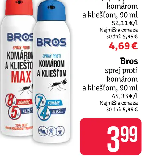 Bros MAX sprej proti komárom a kliešťom