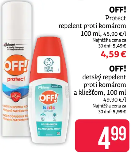OFF! protect repelent proti komárom a kliešťom