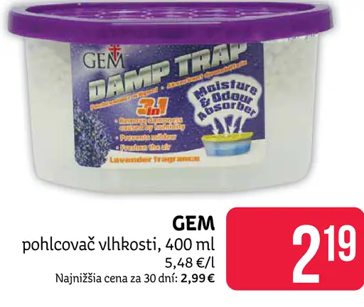 GEM pohlcovač vlhkosti