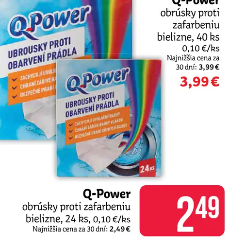 Q-Power obrúsky proti zafarbeniu