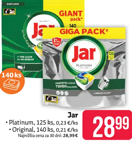 Jar Platinum tablety do umývačky