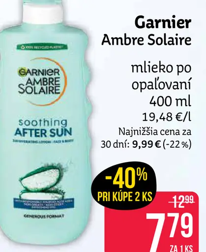 Garnier Ambre Solaire Soothing After Sun Milk mlieko po opaľovaní